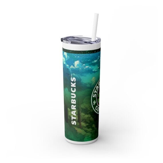 Gaming Green Dinosaur Starbucks Skinny Tumbler with Straw 20oz - Image 2