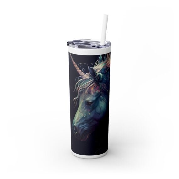 Unicorn Magic in the Night Skinny Tumbler with Straw 20oz - Image 8