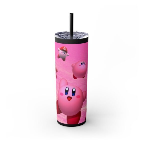 Gaming Kirby Team Battle Skinny Tumbler with Straw 20oz - Image 7