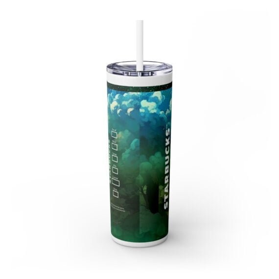 Gaming Green Dinosaur Starbucks Skinny Tumbler with Straw 20oz - Image 3