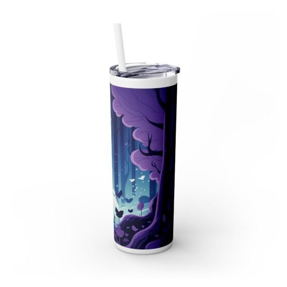 Ghost Family in the Night Woods Skinny Tumbler with Straw 20oz - Image 6