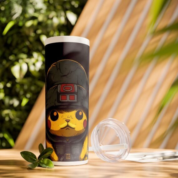 Darth Pika Skinny Tumbler with Straw 20oz - Image 6