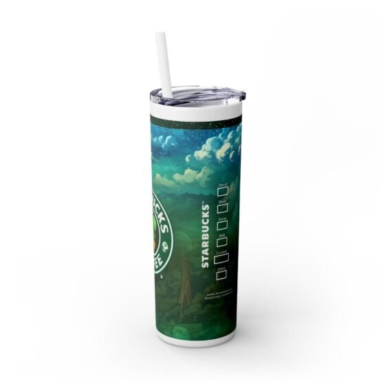 Gaming Green Dinosaur Starbucks Skinny Tumbler with Straw 20oz - Image 4