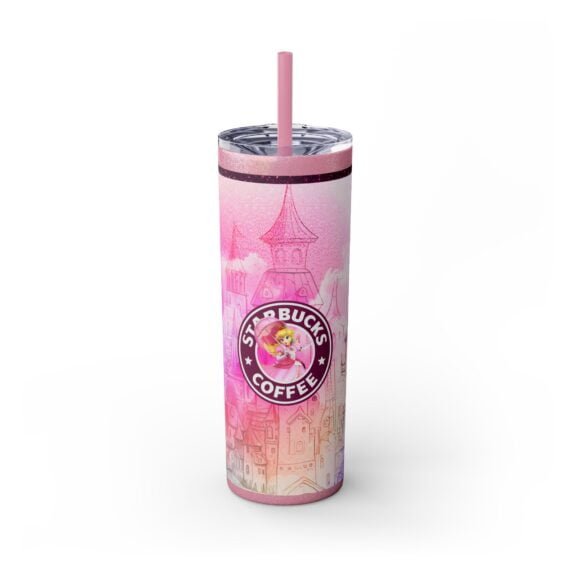 Peach Starbucks Skinny Tumbler with Straw 20oz - Image 11