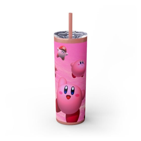 Gaming Kirby Team Battle Skinny Tumbler with Straw 20oz - Image 6