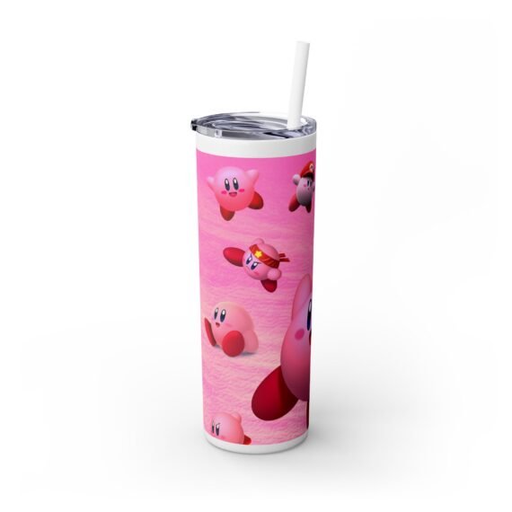 Gaming Kirby Team Battle Skinny Tumbler with Straw 20oz - Image 2