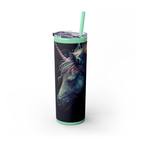 Unicorn Magic in the Night Skinny Tumbler with Straw 20oz - Image 10